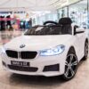 Акумулаторна кола BMW 6 GT с отварящи се врати 12V меки гуми Бяла