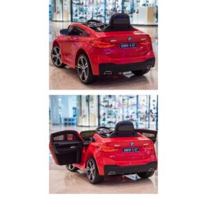 101656_11 Акумулаторна кола BMW 6 GT с отварящи се врати 12V меки гуми - Червена