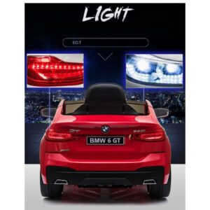 101656_14 Акумулаторна кола BMW 6 GT с отварящи се врати 12V меки гуми - Червена