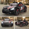 Акумулаторна кола Mercedes Benz GT4 AMG с кожена седалка 12V - Черна