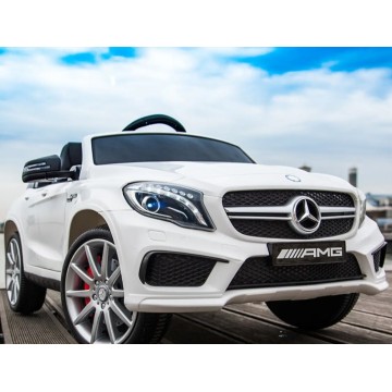 Акумулаторна кола Mercedes GLA45 Licensed 12V с отварящи се врати меки гуми Бяла
