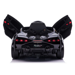 Акумулаторна кола Lamborghini SIAN 4X4 12V с меки гуми, кожена седалка и дистанционно управление - Черна
