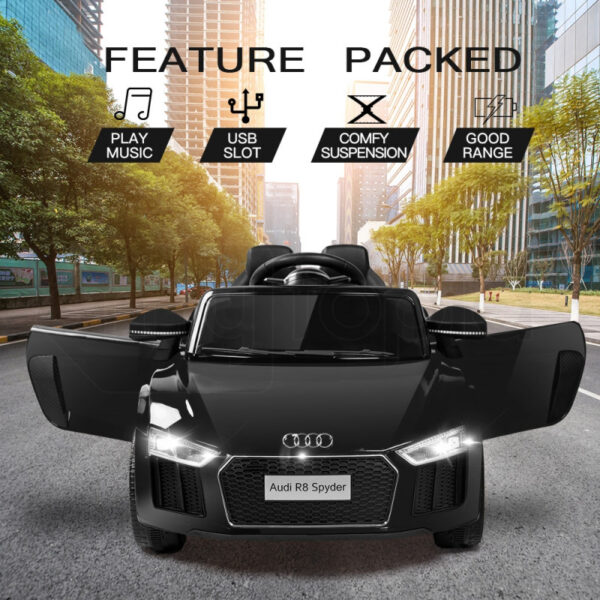 Акумулаторна кола Audi R8 Spyder Черен