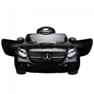 98903_10 Акумулаторна кола Mercedes SLC300 с меки гуми и кожена седалка 12V Черна