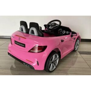 98903_16 Акумулаторна кола Mercedes SLC300 с меки гуми и кожена седалка 12V Розова