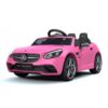 Акумулаторна кола Mercedes SLC300 с меки гуми и кожена седалка 12V Розова