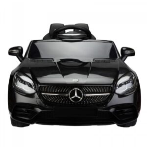 98903_9 Акумулаторна кола Mercedes SLC300 с меки гуми и кожена седалка 12V Черна