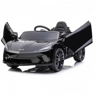 Акумулаторна кола Mclaren GT с меки гуми и кожена седалка 12V - Черен