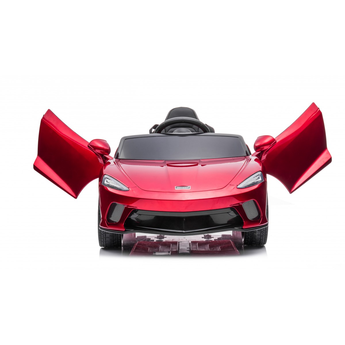 Акумулаторна кола Mclaren GT с меки гуми и кожена седалка 12V - Червена