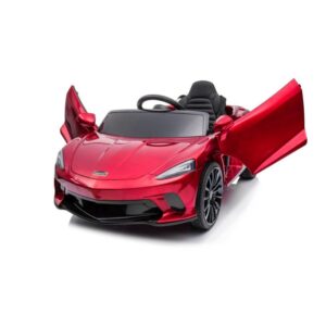 Акумулаторна кола Mclaren GT с меки гуми и кожена седалка 12V - Червена