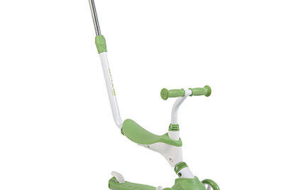 Зелена тротинетка със седалка и родителски контрол за момче и момиче