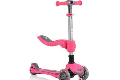 BYOX тротинетка с три колела и седалка цвят розов