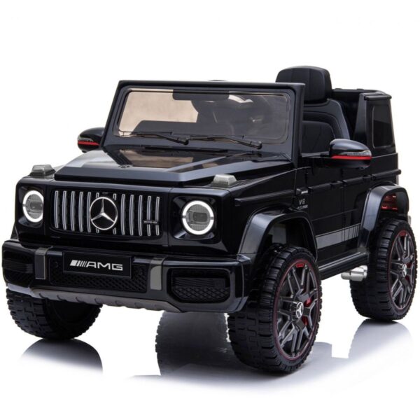 Акумулаторен джип Mercedes G63 с отварящи се врати, меки гуми и кожена седалка 4x4