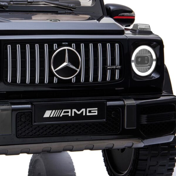 Акумулаторен джип Mercedes G63 с отварящи се врати, меки гуми и кожена седалка 4x4