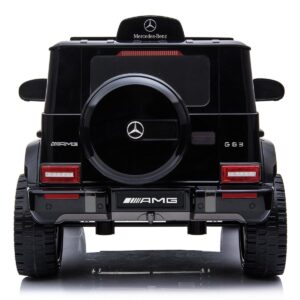 Акумулаторен джип Mercedes G63 с отварящи се врати, меки гуми и кожена седалка 4x4