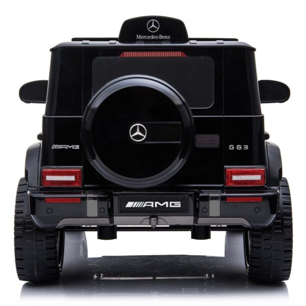 Акумулаторен джип Mercedes G63 с отварящи се врати, меки гуми и кожена седалка 4x4