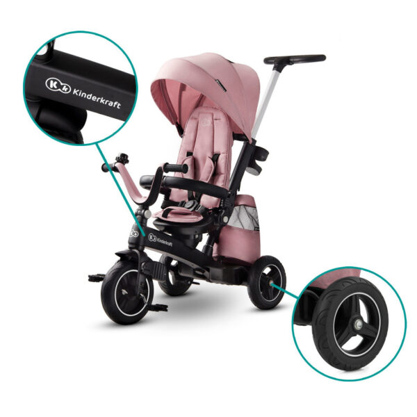trikolka-kinderkraft-easytwist-rozova (2) Триколка KinderKraft EASYTWIST, Розова