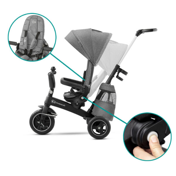trikolka-kinderkraft-easytwist-siva (5) Триколка KinderKraft EASYTWIST, Сива