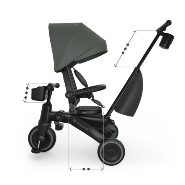 сгъваема-триколка-kinderkraft-jazz-3-green (2) Сгъваема триколка Kinderkraft Jazz 3, Green