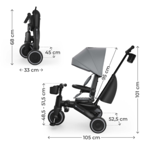 сгъваема-триколка-kinderkraft-jazz-3-grey (11) Сгъваема триколка Kinderkraft Jazz 3, Grey