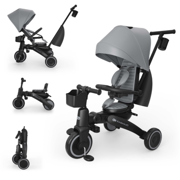 сгъваема-триколка-kinderkraft-jazz-3-grey Сгъваема триколка Kinderkraft Jazz 3, Grey