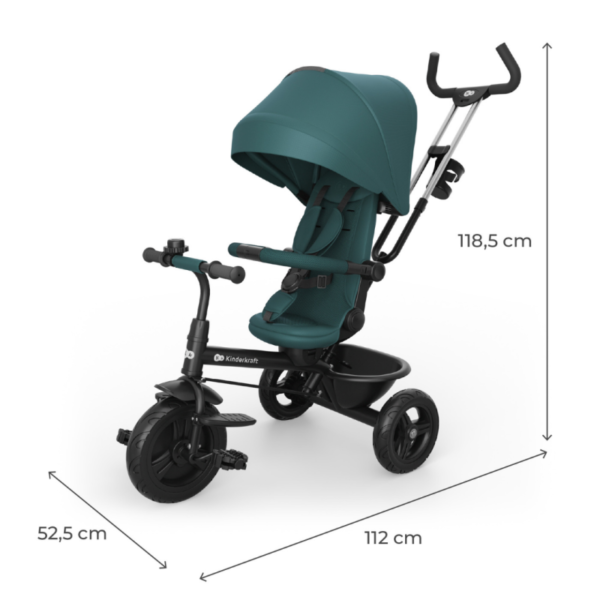 триколка-kinderkraft-aston-2-plus-green (4) Триколка Kinderkraft ASTON 2 Plus, Green