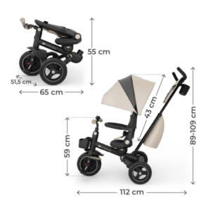 триколка-сгъваема-kinderkraft-spinstep-2-plus-beige (1) Триколка сгъваема Kinderkraft Spinstep 2 Plus, Beige