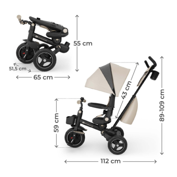 триколка-сгъваема-kinderkraft-spinstep-2-plus-beige (1) Триколка сгъваема Kinderkraft Spinstep 2 Plus, Beige