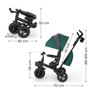 триколка-сгъваема-kinderkraft-spinstep-2-plus-green (5) Триколка сгъваема Kinderkraft Spinstep 2 Plus, Green